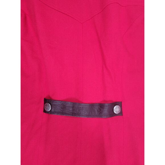 Vintage Pioneer Wear Womens‎ Large Red Duster Overcoat Western Wool Blend 22512 - Picture 6 of 13